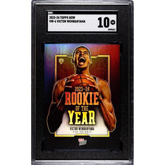 2023-24 Topps Now #VW-6 Victor Wembanyama Refractor RC Rookie SGC 10